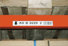 Regaletiketten zur Lagerplatzkennzeichnung